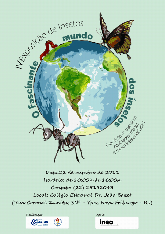 Cartaz da 4ª Exposição de insetos do Polo EAD de Nova Friburgo
