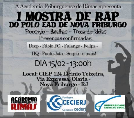 Cartaz - I Mostra de Rap do Polo EAD de Nova Friburgo