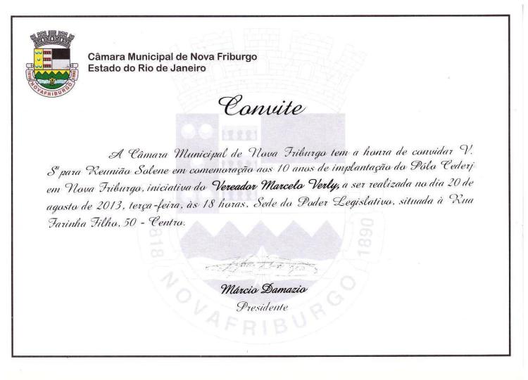 Polo CEDERJ de Nova Friburgo - Homenagem na Câmara dos vereadores