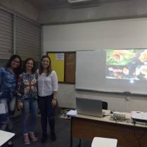 Foto 12: Palestrantes, Caroline Moraes, Patrícia Toledo e Tatiane Moraes. Créditos: Carolina Maciel Mattos.