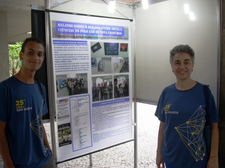 Matheus Darrieux de Souza (BIO) e a profa Fátima Kzam (orientadora do projeto).